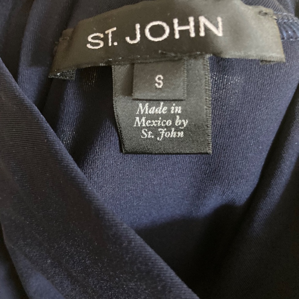 NWOT St John Fine Jersey Long-Sleeve Turtleneck Shell (Navy Size small) - Picture 6 of 7